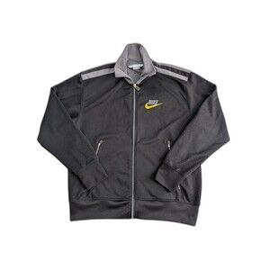 Vintage Nike Full Zip Track Jacket Men's Size Extra Large Black Swoosh Y2K Gym